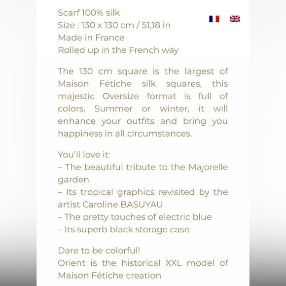 Maison Fétiche Orient 130 Tropical Leaf Print Silk Scarf  Box Rolled Edges Silk - Picture 14 of 16